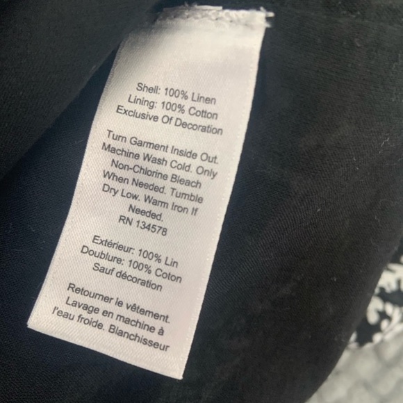 Vineyard Vines Linen Black/White Palm Tree Shift Mini Dress - Picture 5 of 11